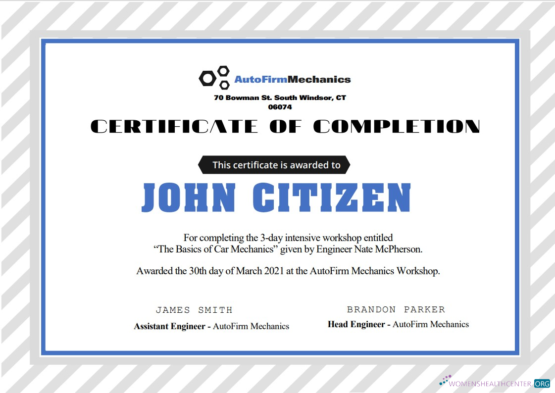 Download USA Car Workshop Experience Certificate template in Word and PDF format Photoshop template